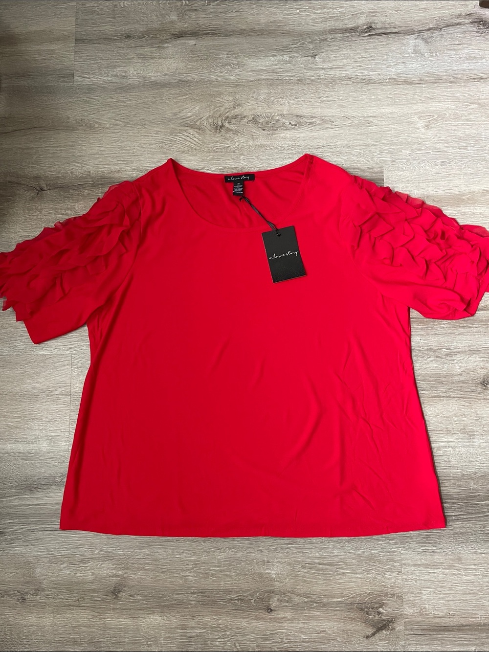 NWT A Love Story | Ruffle sleeve chiffon blouse size 3X